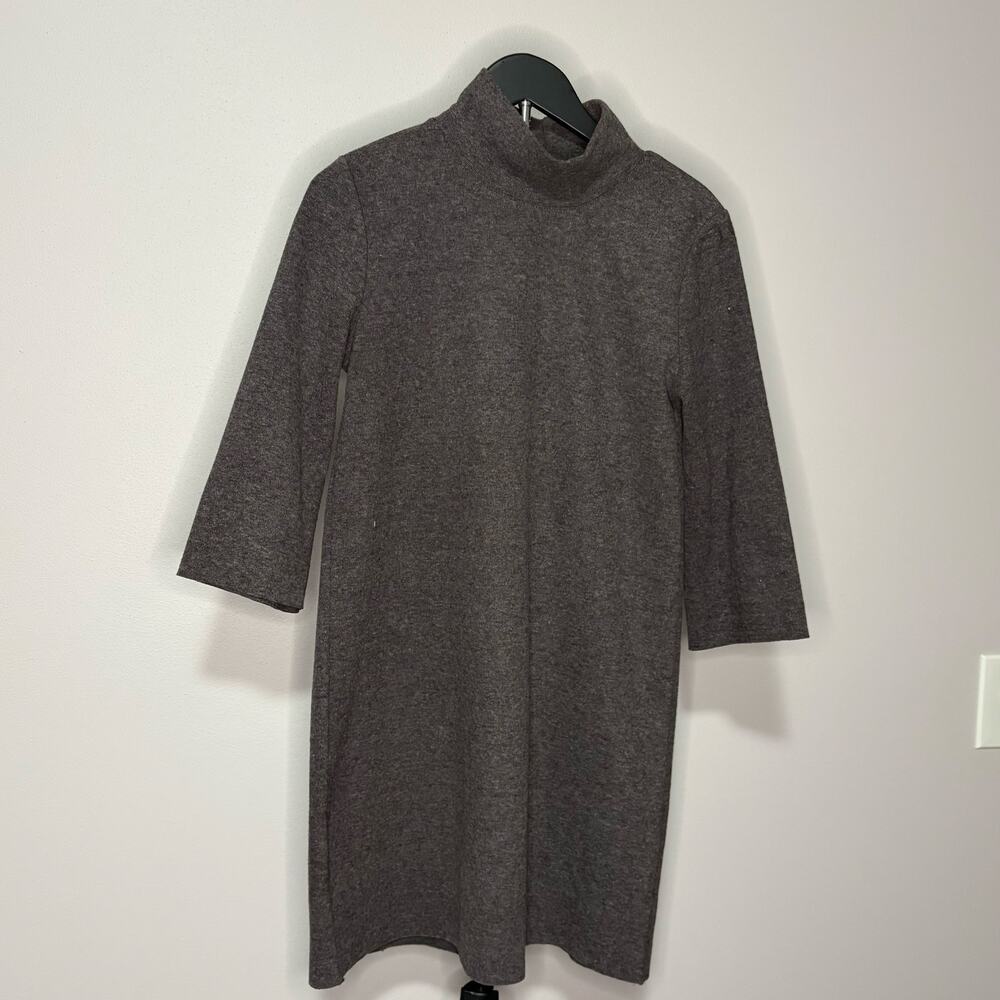 Zara Sweater Dress - Gray 3/4 Sleeves Mini - Sz Small Classic Casual
